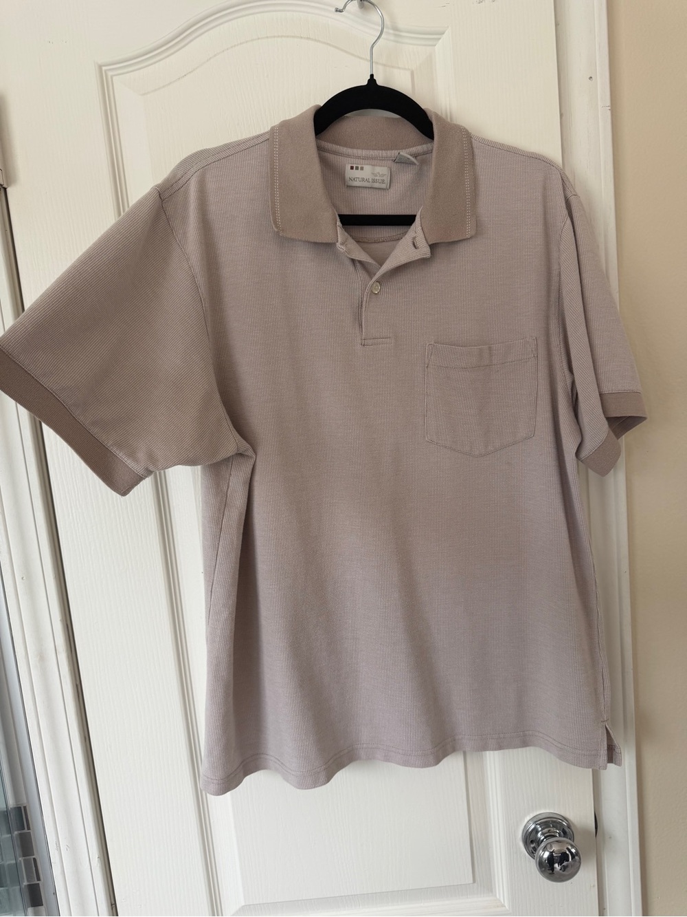 Casual Men’s Pocket Polo in Taupe Beige